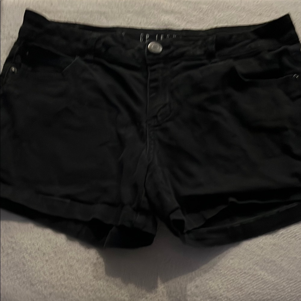 Black Jean Shorts with Clean Silhouette